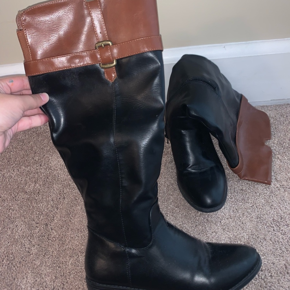 rampage two tone riding boots